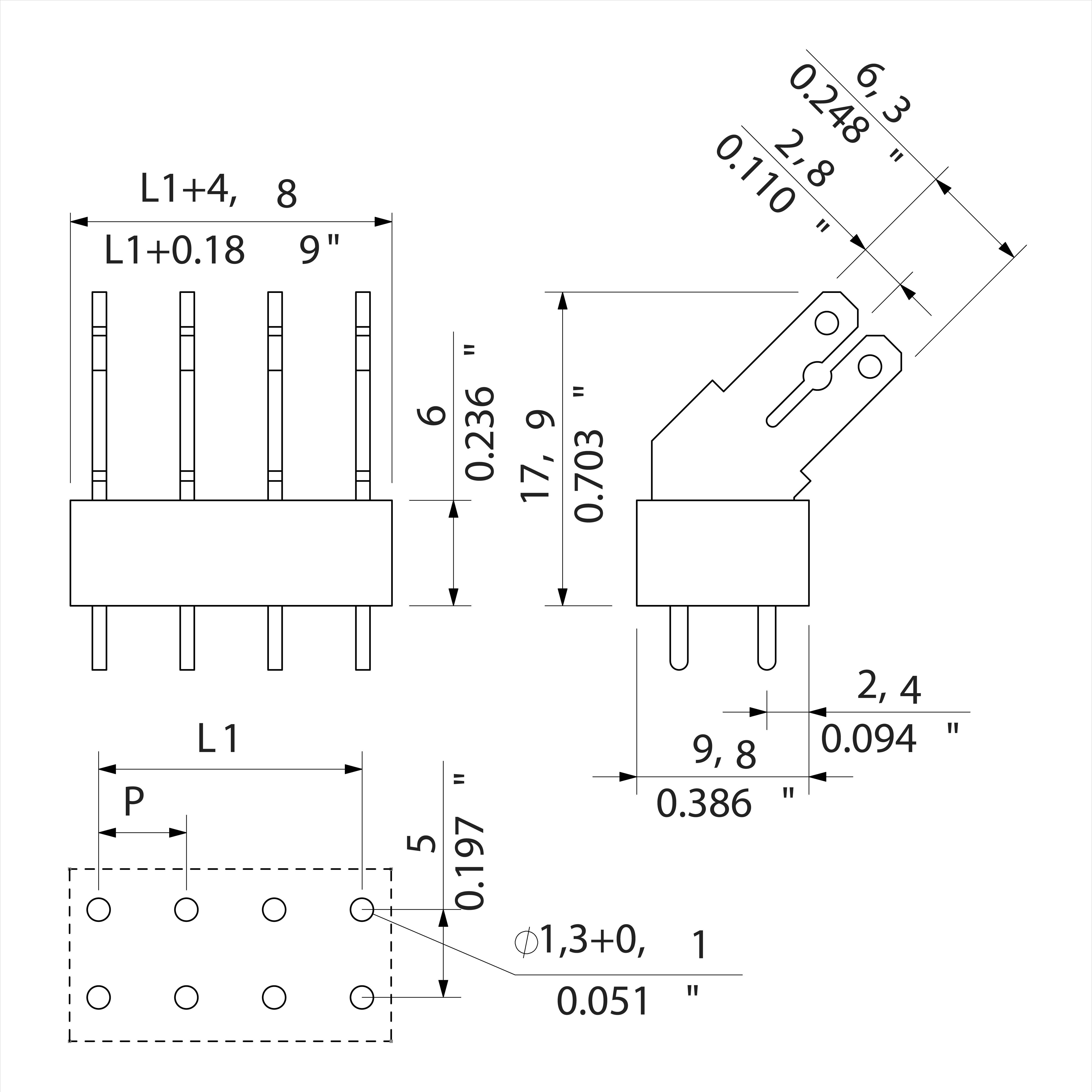 Weidmüller 9512120000 Flachsteckverteiler Steckbreite: 6.3mm Steckdicke: 0.8mm 135° Teilisoliert Orange, Silber 100St.
