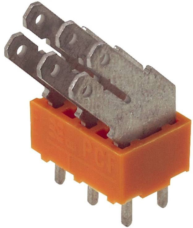 Weidmüller 9511830000 Flachsteckverteiler Steckbreite: 6.3 mm Steckdicke: 0.8 mm 135 ° Teilisoliert Orange, Silber 100 St.