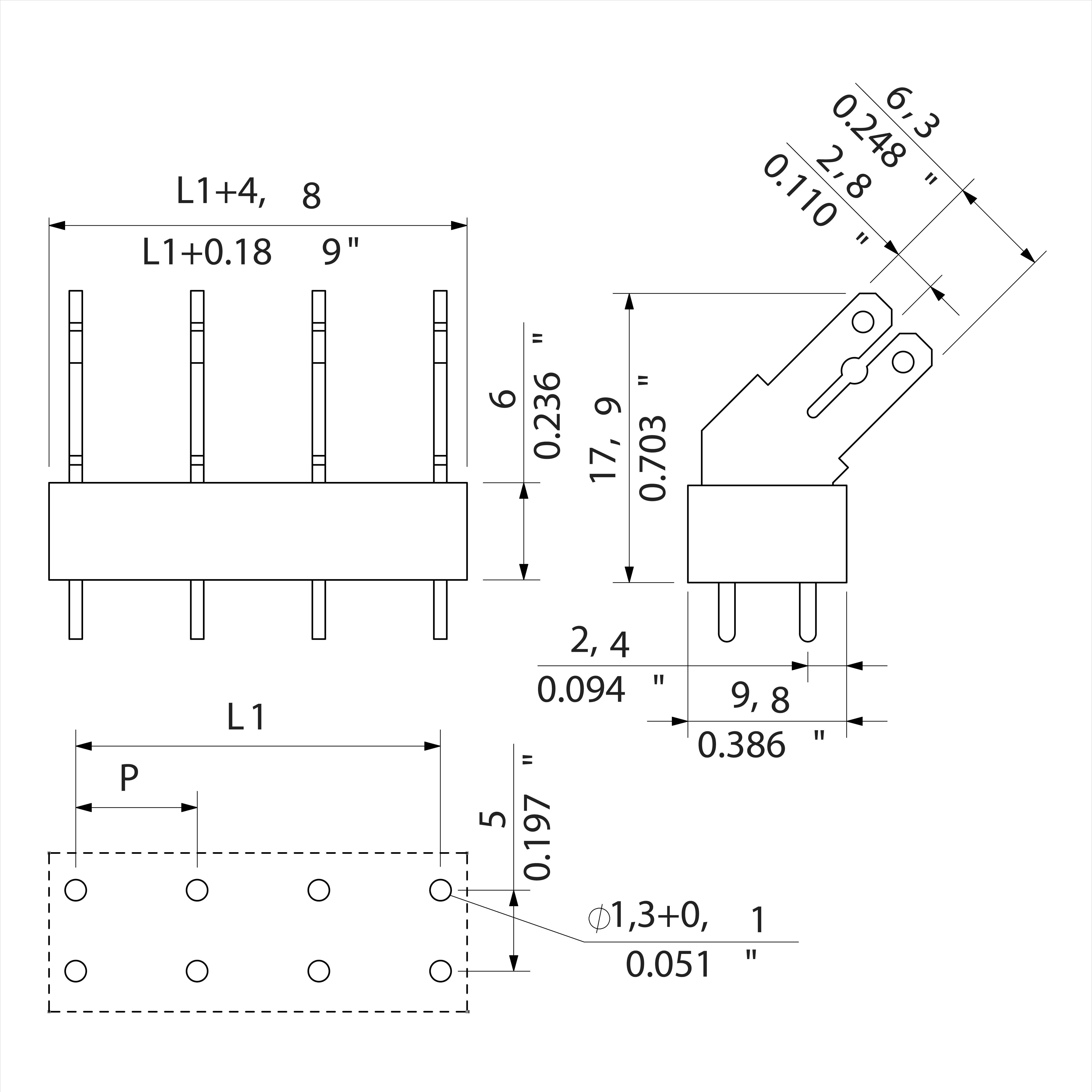 Weidmüller 9511980000 Flachsteckverteiler Steckbreite: 6.3mm Steckdicke: 0.8mm 135° Teilisoliert Orange, Silber 100St.