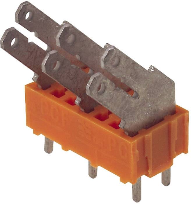 Weidmüller 9511980000 Flachsteckverteiler Steckbreite: 6.3mm Steckdicke: 0.8mm 135° Teilisoliert Orange, Silber 100St.