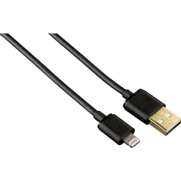 Hama Apple iPad/iPhone/iPod Anschlusskabel [1x USB 2.0 Stecker A - 1x Apple Lightning-Stecker] 1.50m Schwarz