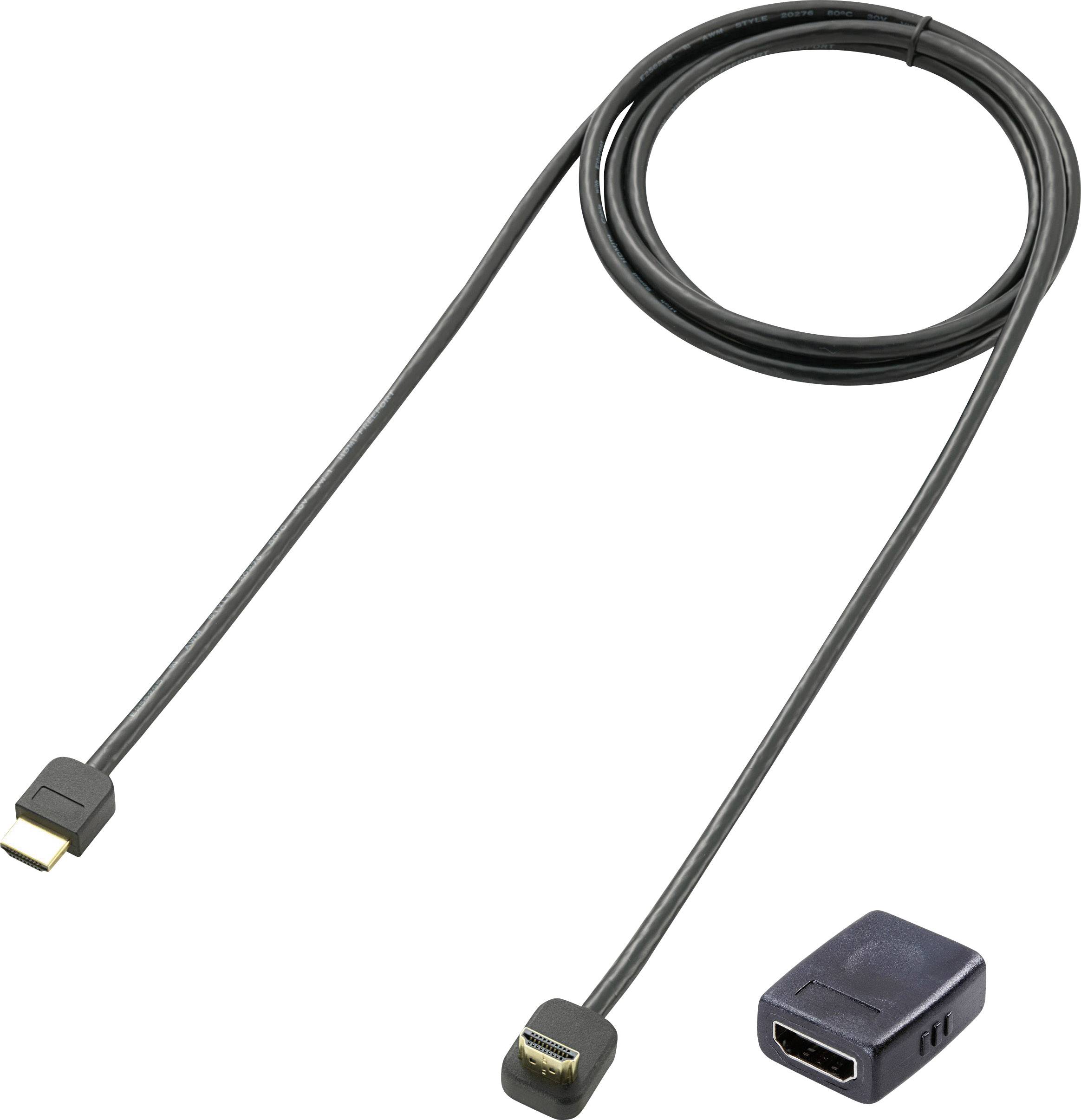 SpeaKa Professional HDMI Verlängerungskabel HDMI-A Stecker, HDMI-A Buchse 0.90 m Schwarz SP-1572572 Audio Return Channel, vergoldete Steckkontakte