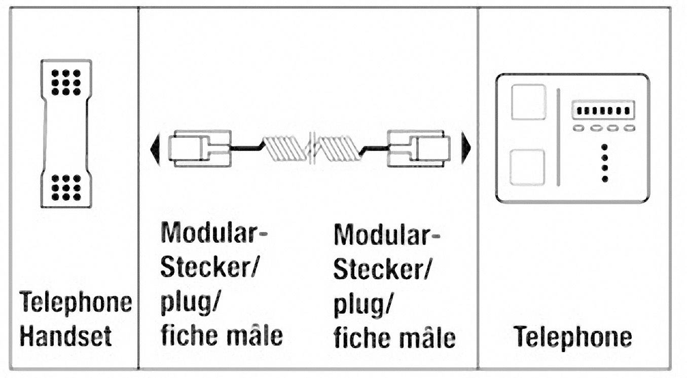 Hama Telefonhörer Anschlusskabel [1x RJ10-Stecker 4p4c - 1x RJ10-Stecker 4p4c] Spiralkabel 1.50 m Schwarz