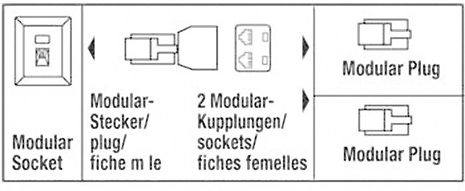 Hama Telefon (analog), Fax Adapter [1x RJ11-Stecker 6p4c - 2x RJ11-Buchse 6p4c]  Schwarz