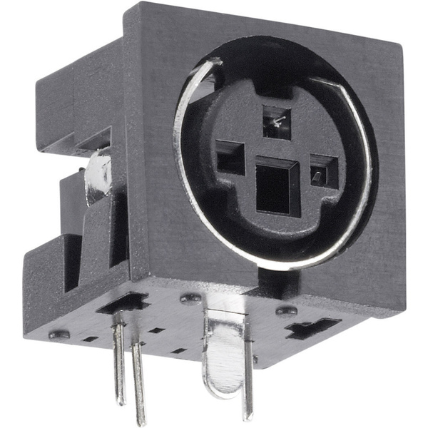 TRU Components Miniatur-DIN-Rundsteckverbinder Buchse, Einbau horizontal Polzahl: 4 1St.