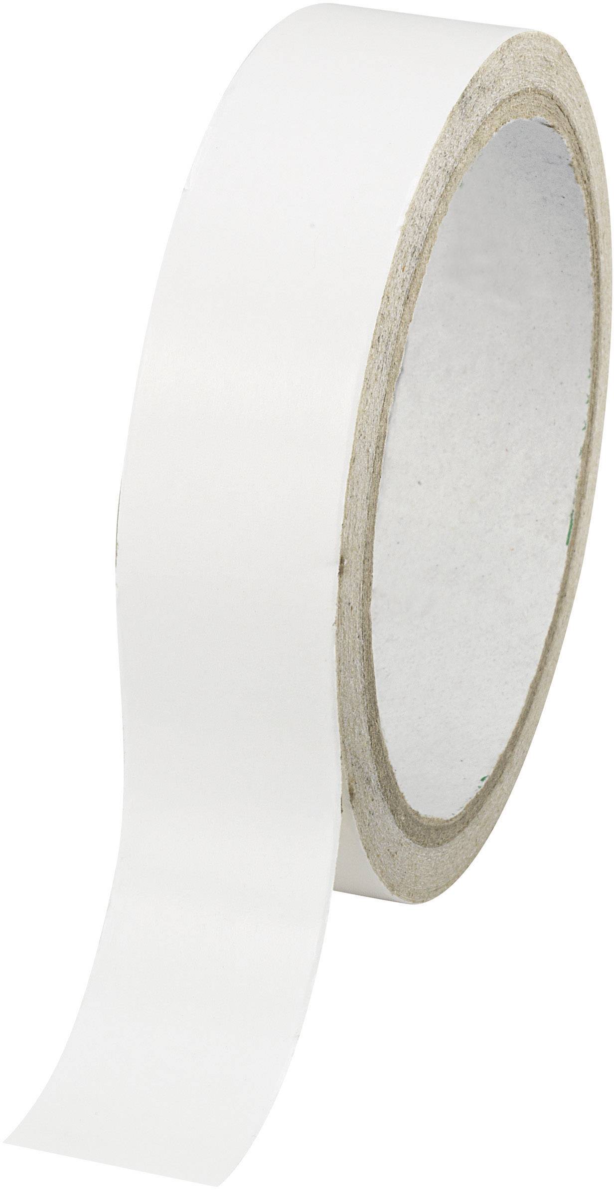 Eine Rolle weißes Klebeband, teilweise abgerollt, zeigt die glatte Oberfläche des Bandes.