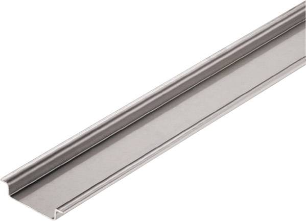 Metallschiene in L-Form, aus Edelstahl, liegt diagonal im Bild. Verwendet zur Verstärkung oder als Führungselement.