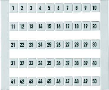 Die Abbildung zeigt eine Abacus-Tafel mit fünf Reihen, jede mit nummerierten Plättchen von 1 bis 50, von oben nach unten gelesen.