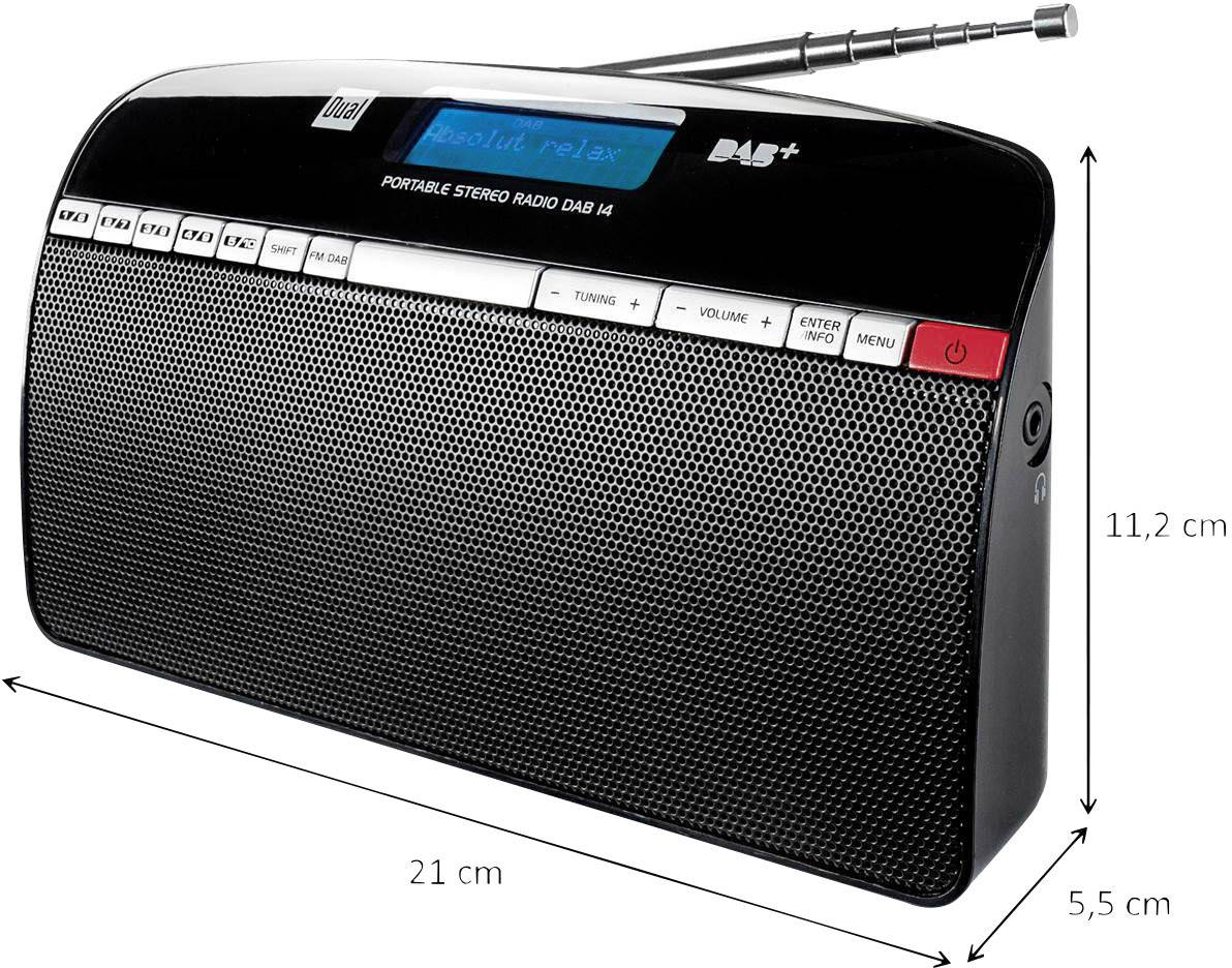 Dual DAB 14 Kofferradio DAB+, UKW Schwarz