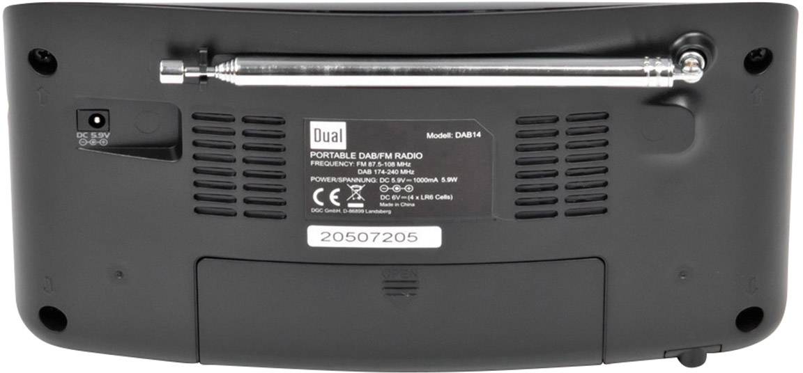 Dual DAB 14 Kofferradio DAB+, UKW Schwarz