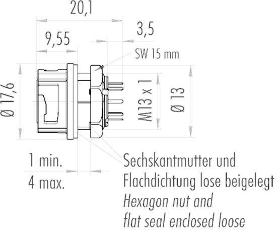 Binder 09-0774-090-08 Rundstecker Flanschbuchse Gesamtpolzahl: 8 Serie (Rundsteckverbinder): NCC 1St.