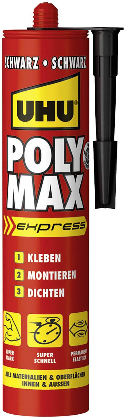 UHU POLY MAX EXPRESS Klebe- und Dichtmasse Herstellerfarbe Schwarz 47200 425 g