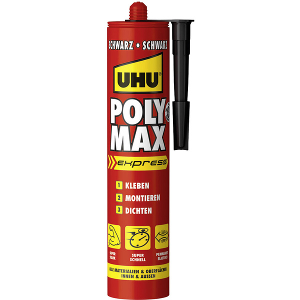 UHU POLY MAX EXPRESS Klebe- und Dichtmasse Herstellerfarbe Schwarz 47200 425g
