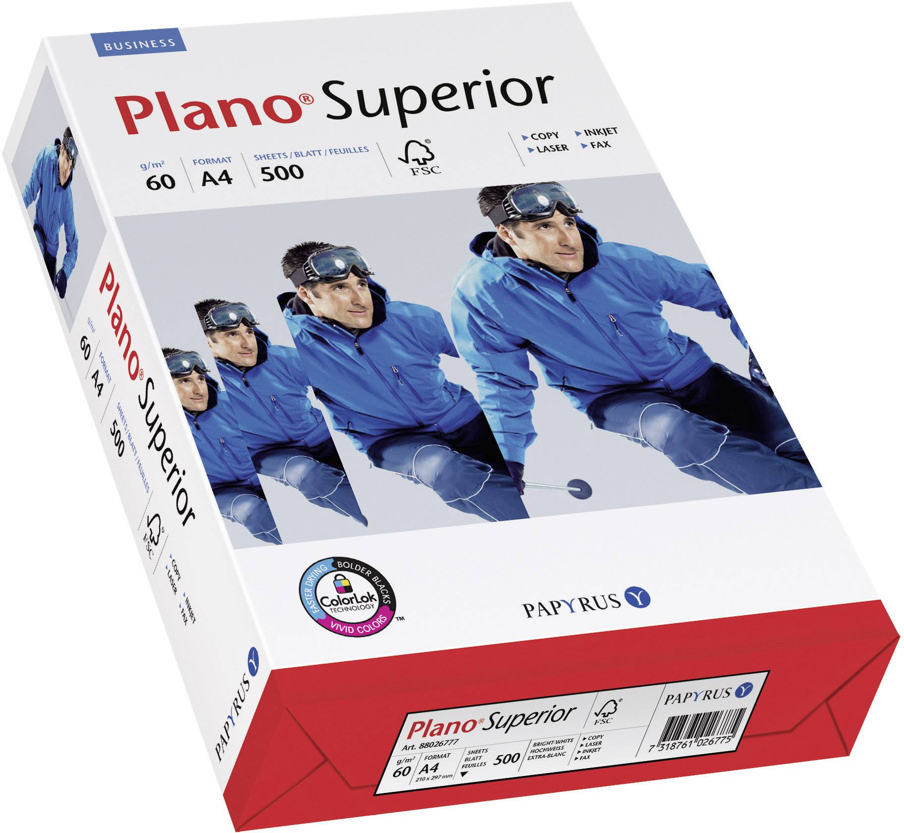 Papyrus Plano® Superior 88026776 Universal Druckerpapier DIN A4 60 g/m² 500 Blatt Weiß