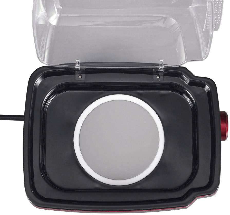 Severin EK 3156 Eierkocher mit Eierstecher, mit Messbecher Schwarz, Rot (metallic)