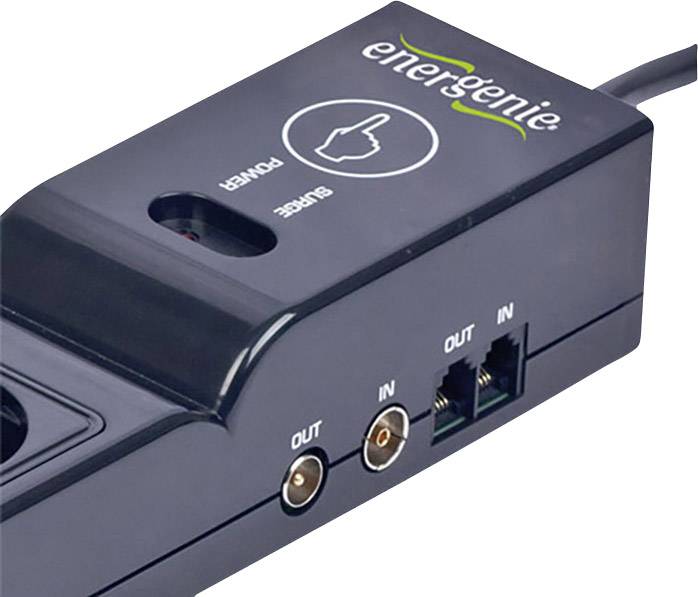 Gembird EG-SP5-TNCU6B-RM Überspannungsschutz-Steckdosenleiste 5fach Schwarz Schutzkontakt 1St.