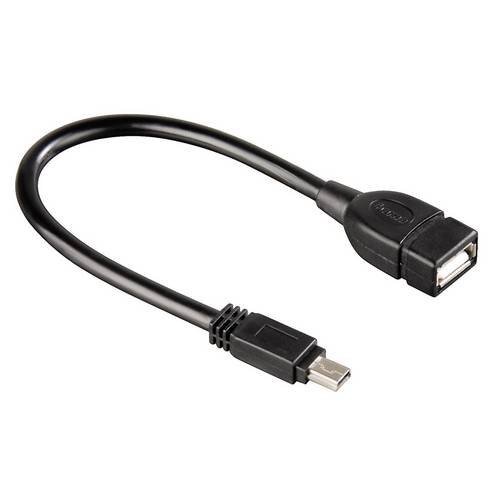 Hama USB 2.0 Verlängerungskabel [1x USB 2.0 Stecker Mini-B - 1x USB 2.0 Buchse A] 15.00cm Schwarz v