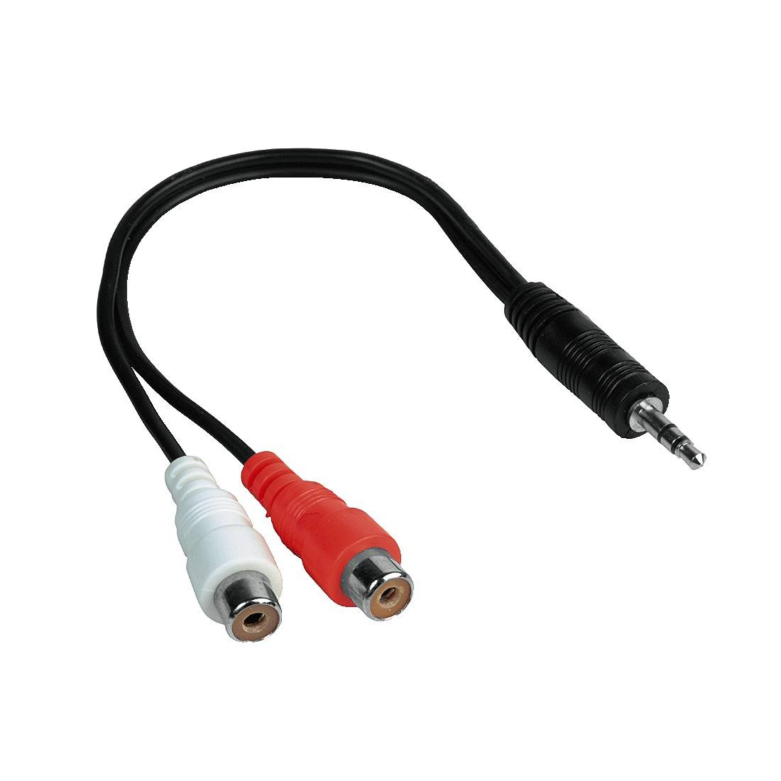Hama 00042190 Klinke / Cinch Audio Anschlusskabel [1x Klinkenstecker 3.5 mm - 2x Cinch-Buchse] 15.00 cm Schwarz