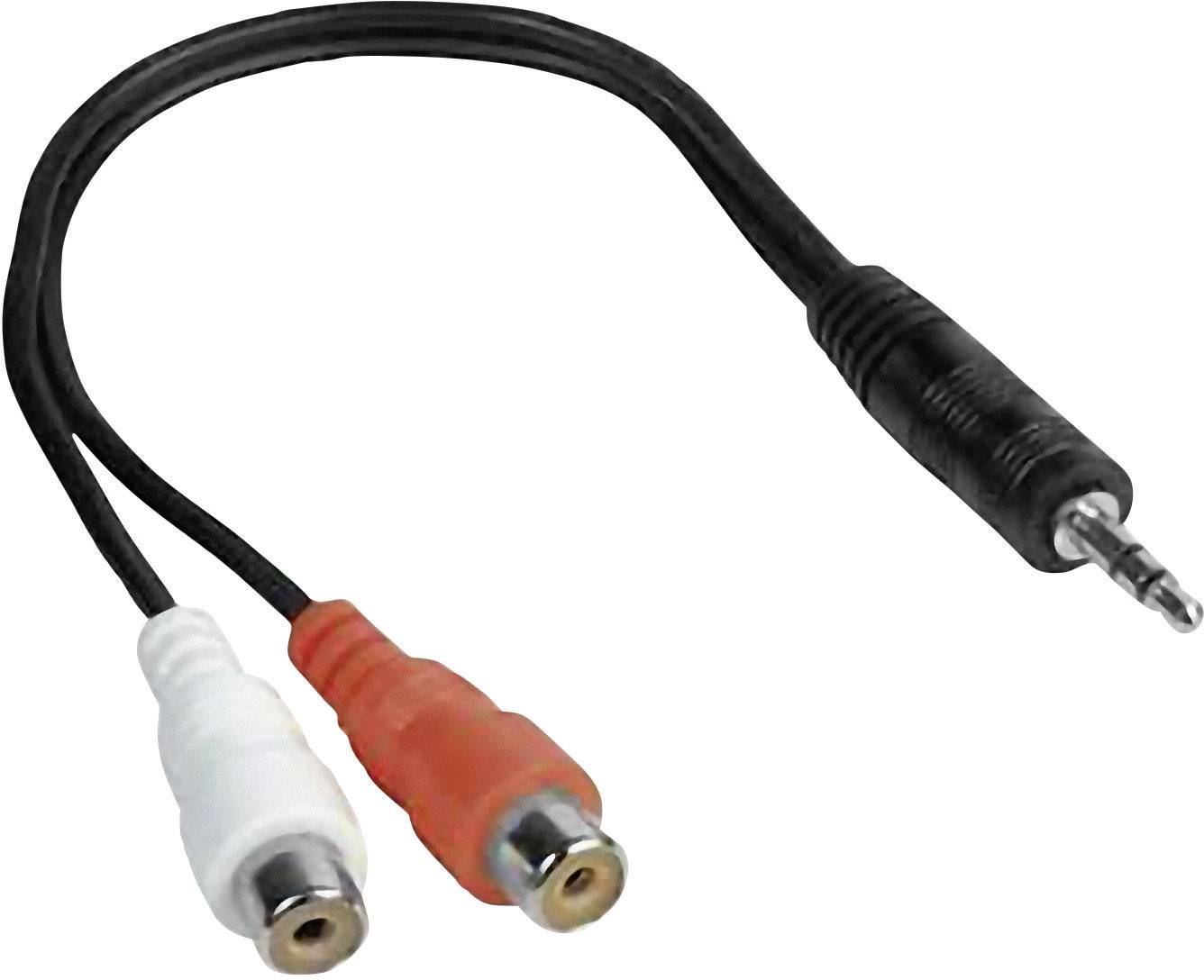 Hama 00042190 Klinke / Cinch Audio Anschlusskabel [1x Klinkenstecker 3.5 mm - 2x Cinch-Buchse] 15.00 cm Schwarz