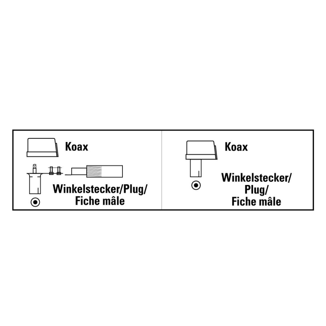 Hama Antennen-Buchse Koax-Winkel, schraubbar, 75 Ohm Antenne Kabel-Durchmesser: 6mm