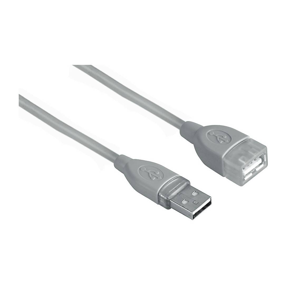 Hama USB-Kabel USB 2.0 USB-A Stecker, USB-A Buchse 3.00m Grau vergoldete Steckkontakte 00045040