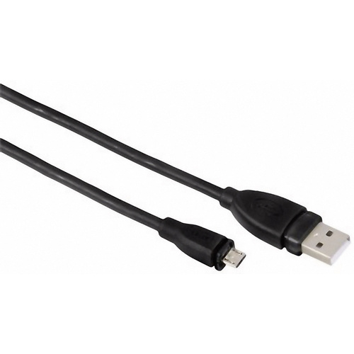 Hama USB-Kabel USB 2.0 USB-A Stecker, USB-Micro-B Stecker 0.75m Schwarz 00054587