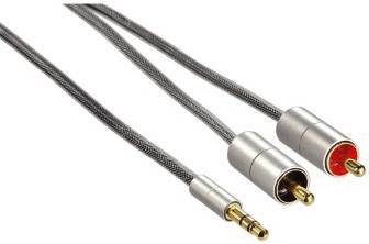 Hama 00080864 Klinke / Cinch Audio Anschlusskabel [1x Klinkenstecker 3.5mm - 2x Cinch-Stecker] 1.00m Silber vergoldete