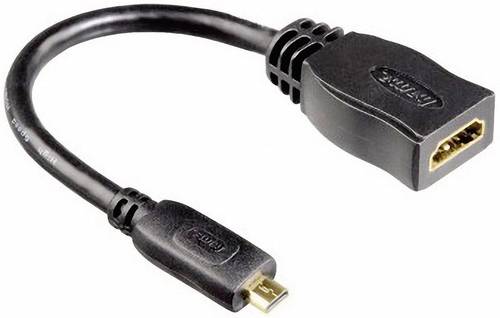 HDMI Adapter [1x HDMI-Stecker D Micro - 1x HDMI-Buchse] Schwarz vergoldete Steckkontakte 10.00