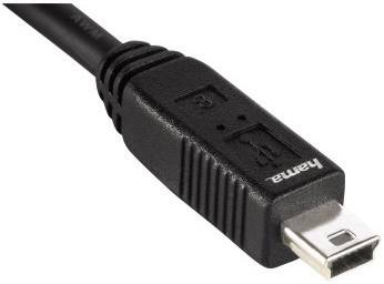 Hama USB-Kabel USB 2.0 USB-A Stecker, USB-Mini-B Stecker 1.80m Schwarz 00088480
