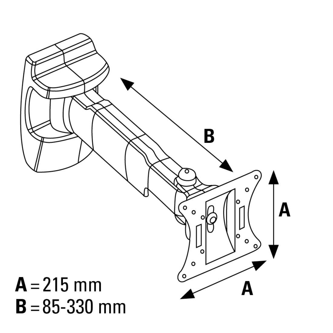 Hama FULLMOTION L TV-Wandhalterung 48,3cm (19") - 106,7cm (42") Neigbar+Schwenkbar