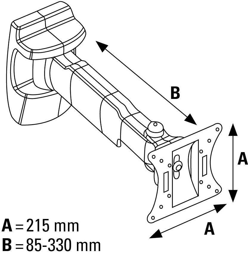 Hama FULLMOTION L TV-Wandhalterung 48,3cm (19") - 106,7cm (42") Neigbar+Schwenkbar