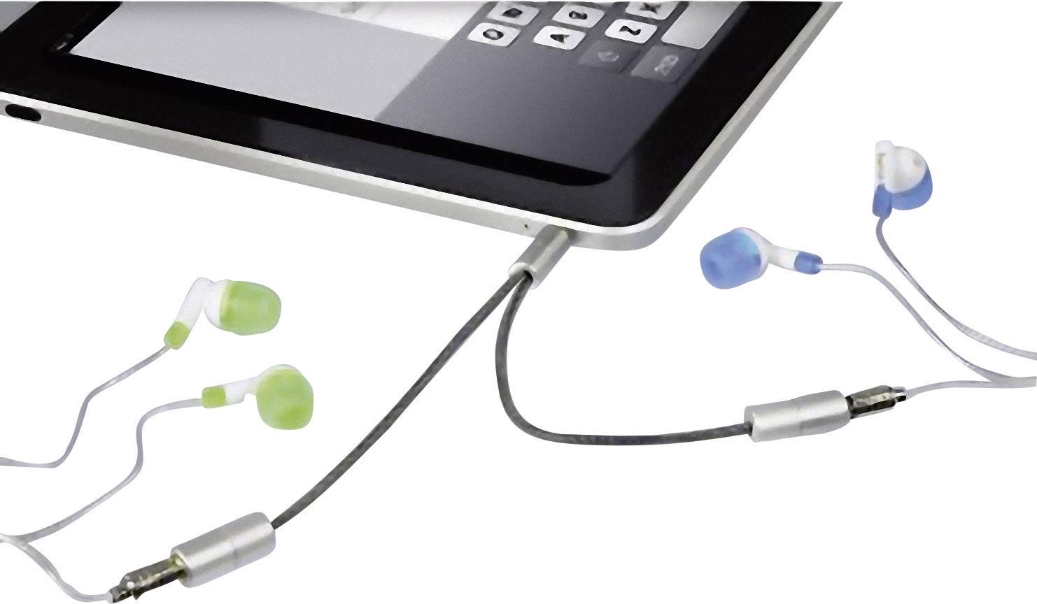 Hama 00106334 Klinke Audio Anschlusskabel [1x Klinkenstecker 3.5 mm - 2x Klinkenbuchse 3.5 mm] 0.15 m Silber