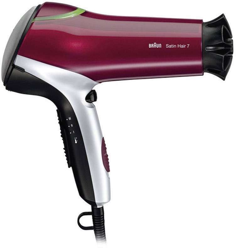 Braun Satin Hair 7 HD 770 DF Haartrockner Schwarz, Rot