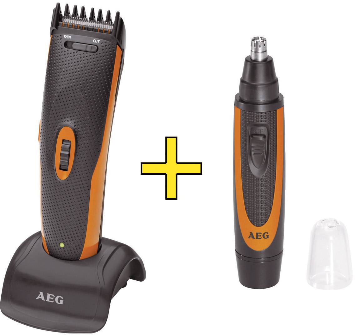 AEG HSM/R5597 Haarschneider, Bartschneider, Ohr-, Nasenhaartrimmer Schwarz, Orange