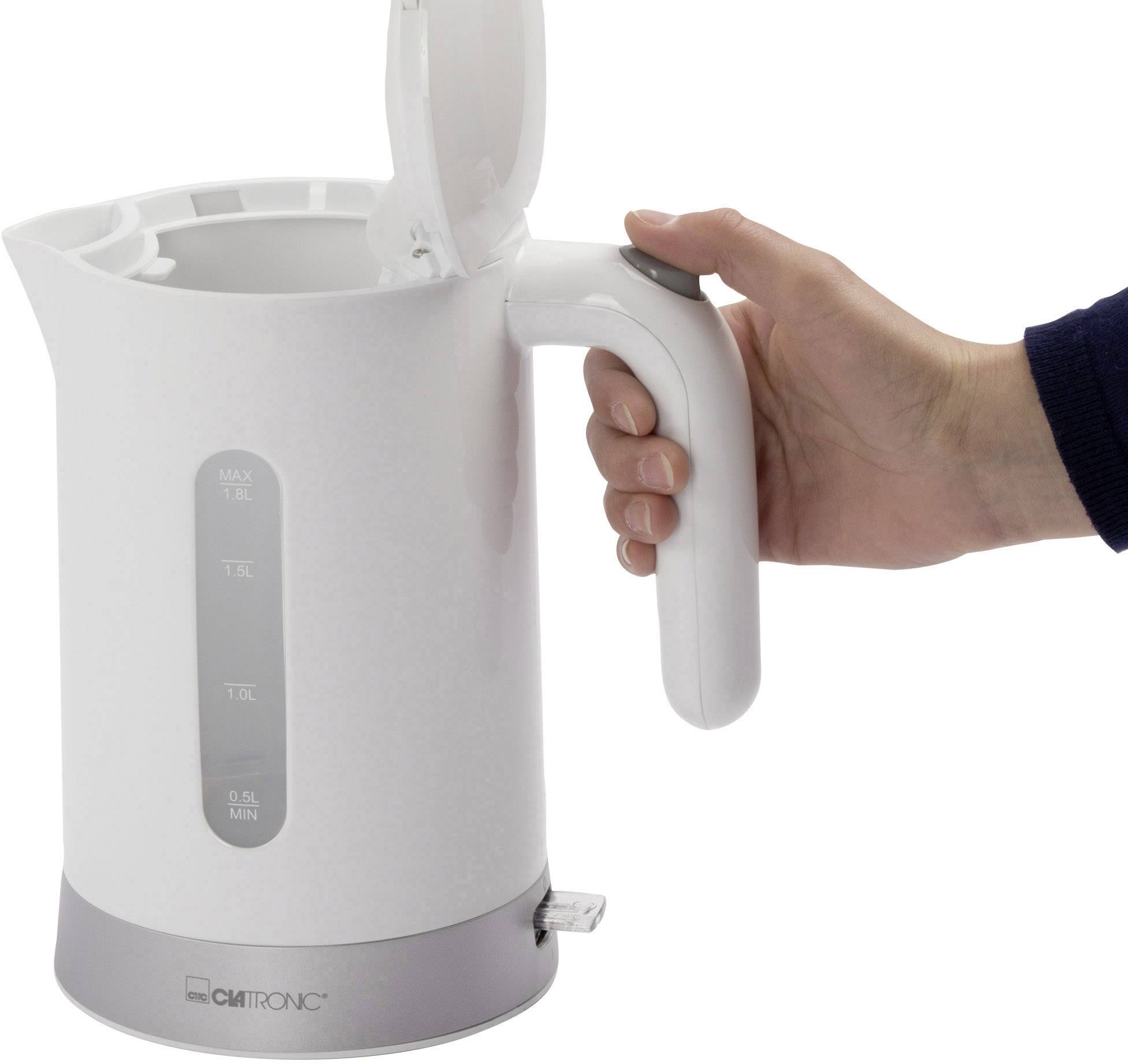 Clatronic WK 3452 Wasserkocher Weiß Fassungsvermögen: 1.8 l