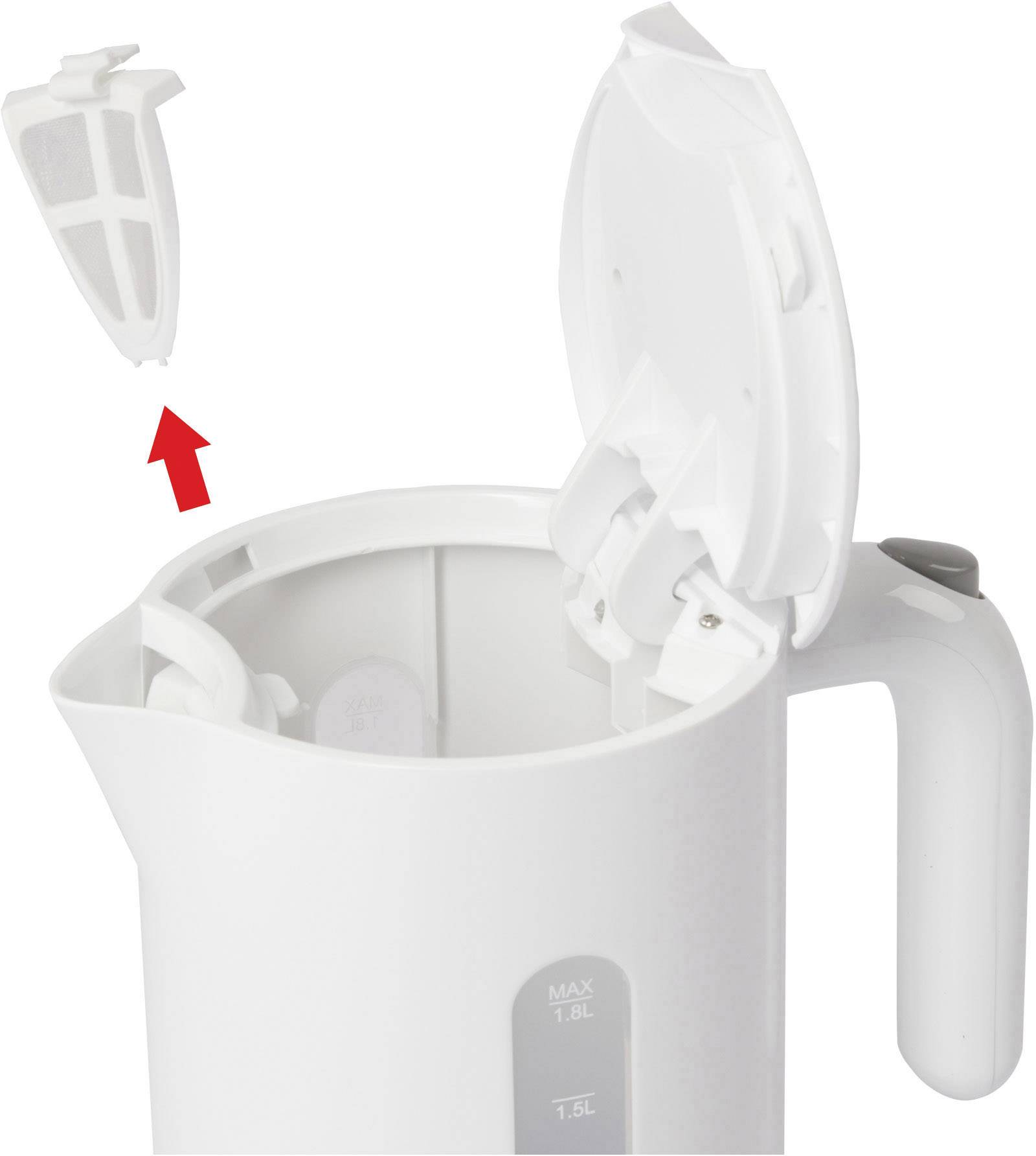 Clatronic WK 3452 Wasserkocher Weiß Fassungsvermögen: 1.8l