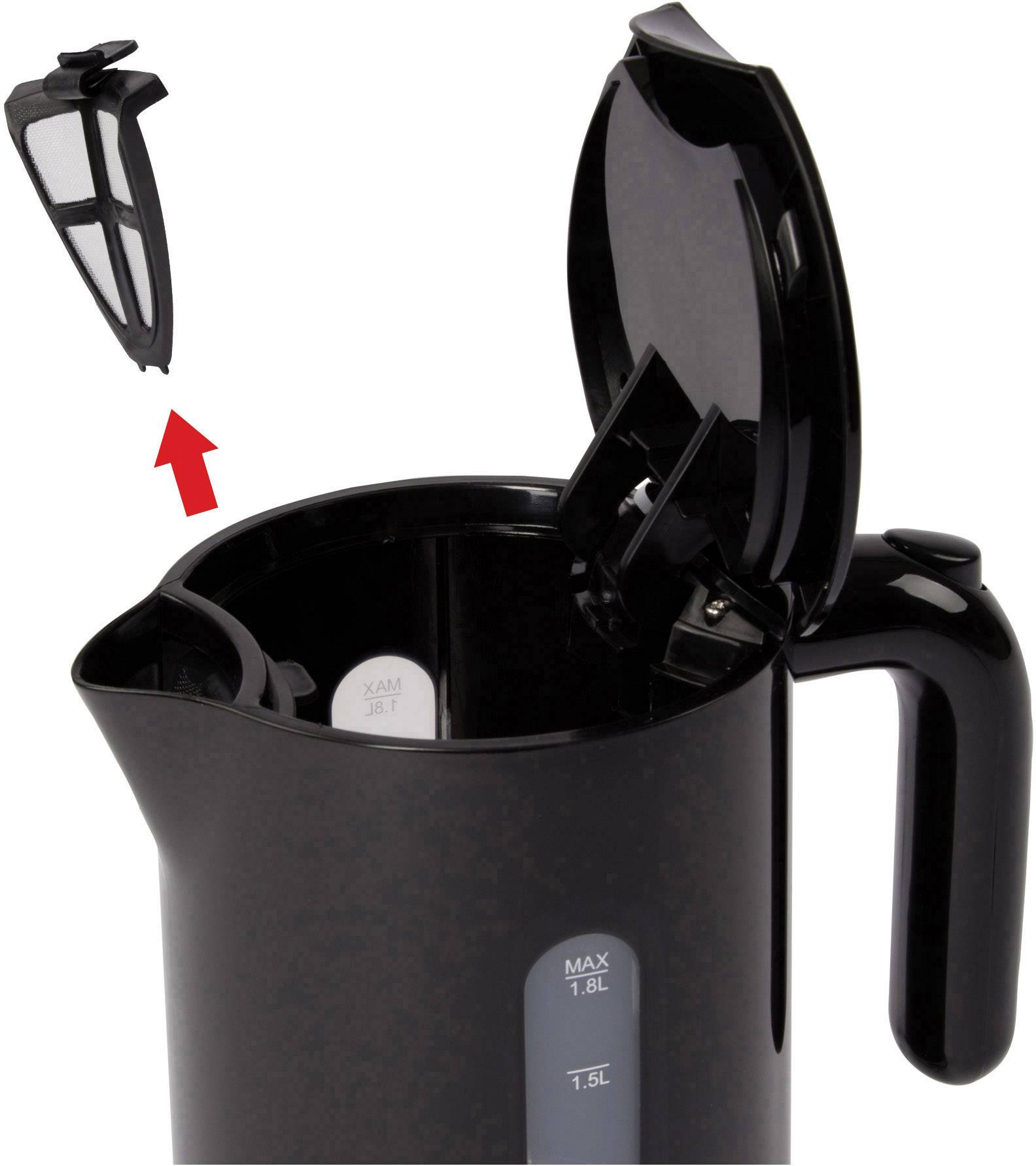 Clatronic WK 3452 Wasserkocher Schwarz Fassungsvermögen: 1.8 l