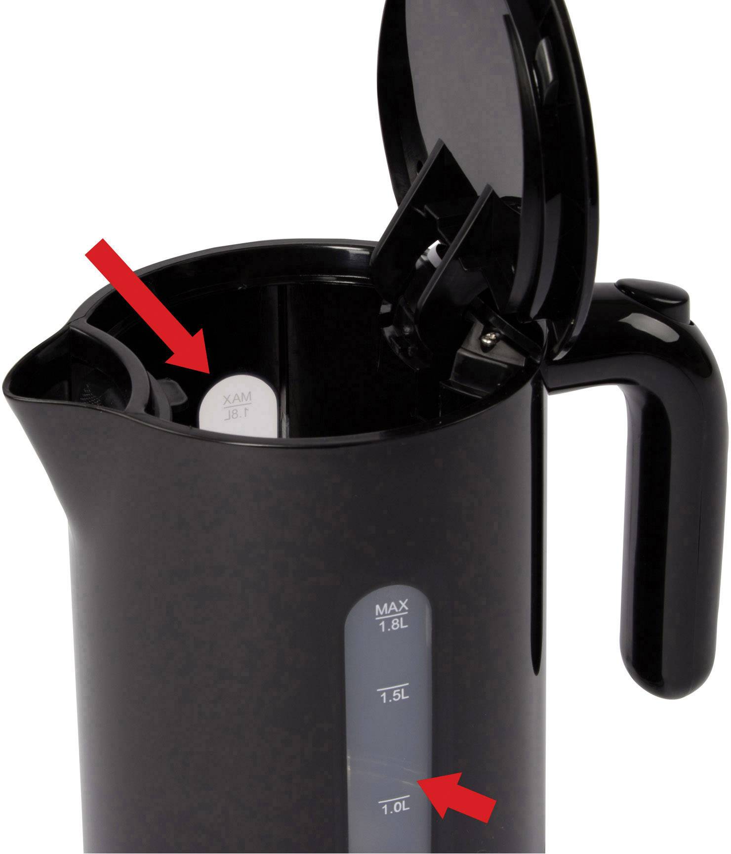 Clatronic WK 3452 Wasserkocher Schwarz Fassungsvermögen: 1.8 l