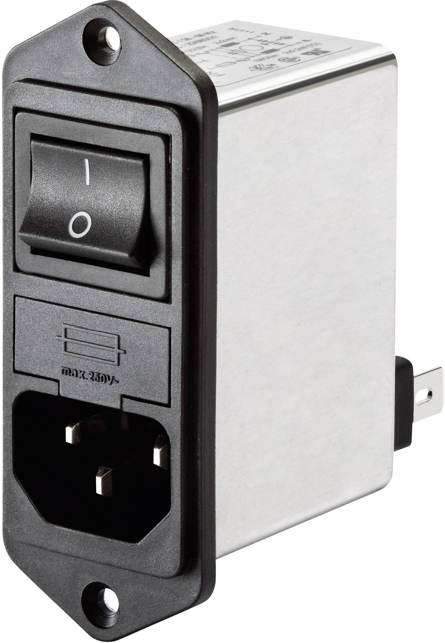 Schaffner FN 281-1-06 FN 281-1-06 Netzfilter mit Schalter, mit Kaltgerätebuchse 250 V/AC 1 A 7.5 mH