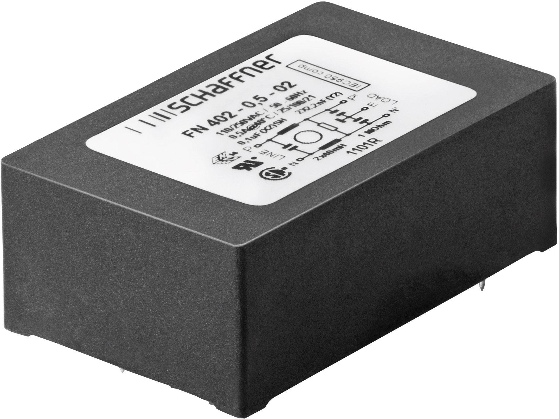 Schaffner FN 402-0.5-02 FN 402-0.5-02 Entstörfilter 250 V/AC 0.5 A 40 mH (L x B x H) 45 x 28 x 16.5