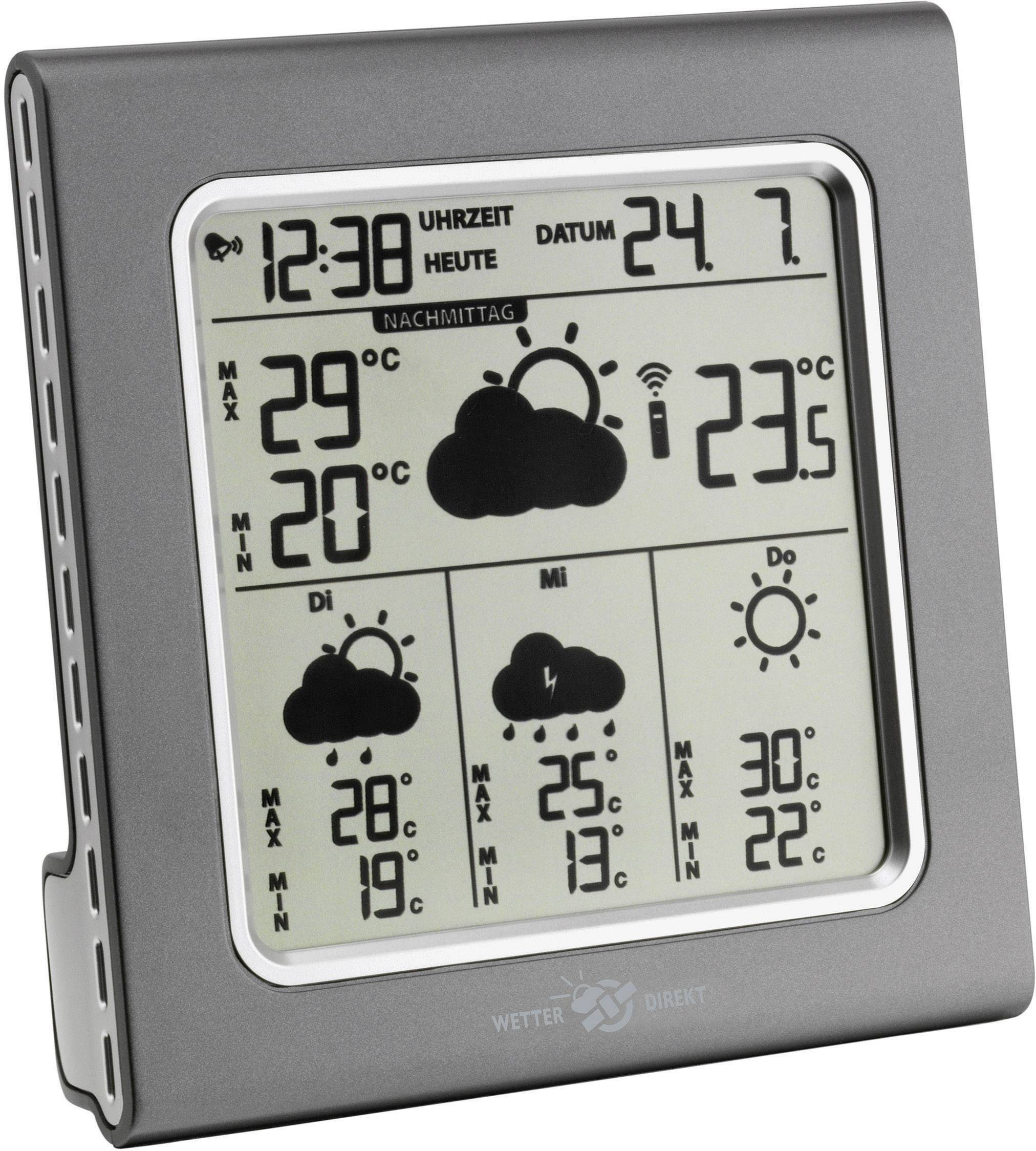 TFA Dostmann Galileo 35.5003.10 Satelliten Wetterstation Vorhersage für 4 Tage