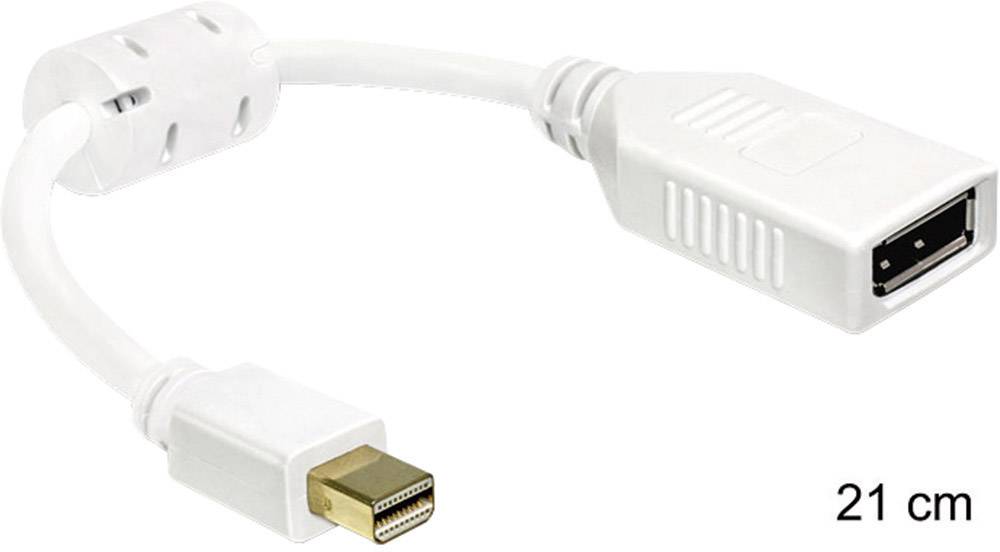 Delock 0403315 DisplayPort Adapter [1x Mini-DisplayPort Stecker - 1x DisplayPort Buchse] Weiß mit Ferritkern