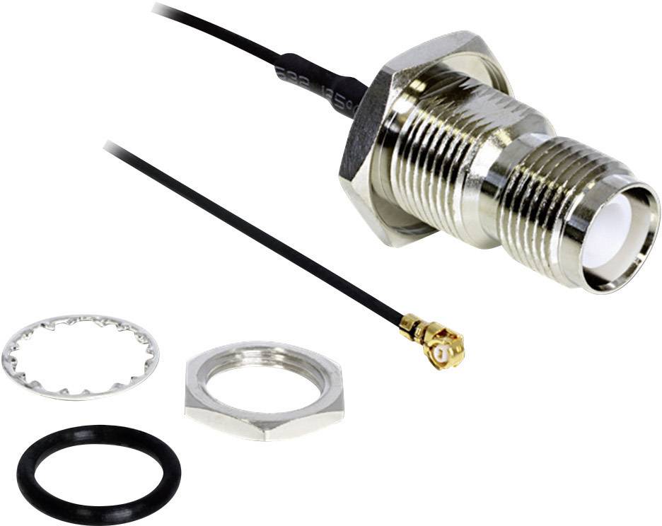 Delock WLAN-Antennen Verlängerungskabel [1x IPEX-Stecker - 1x RP-TNC-Buchse] 0.20 m Schwarz vergoldete Steckkontakte