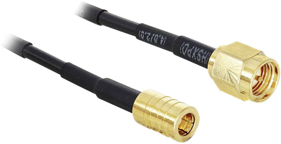Delock WLAN-Antennen Verlängerungskabel [1x FME-Stecker - 1x SMB-Buchse] 0.13 m Schwarz vergoldete Steckkontakte