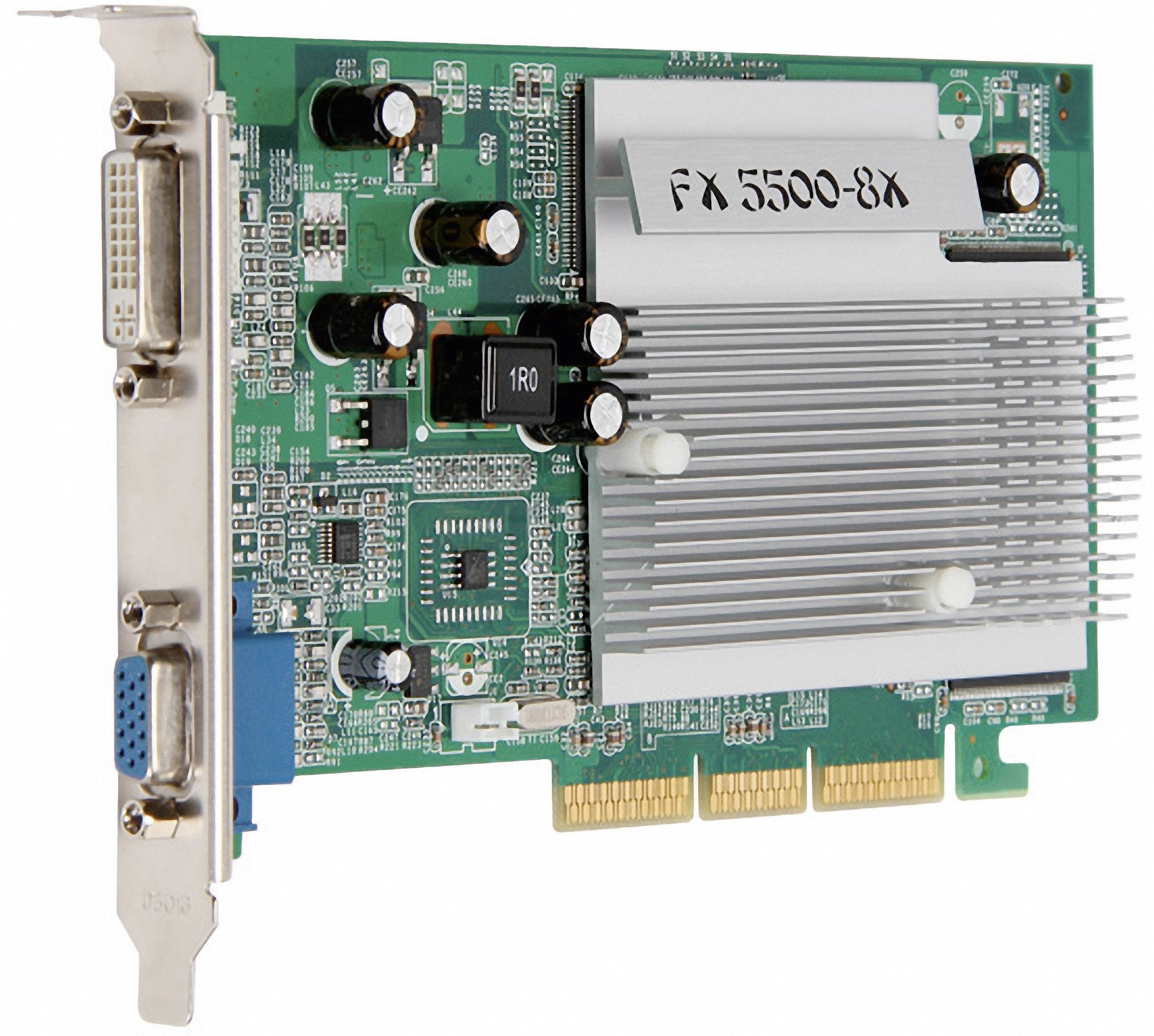 MSI Grafikkarte Nvidia GeForce FX5500 256 MB DDR-RAM AGP 8x DVI, VGA Passiv gekühlt