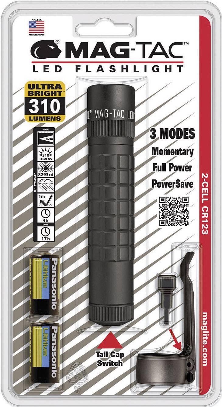 Mag-Lite Mag-Tac Plain Bezel SG2LRE6 LED Taschenlampe batteriebetrieben 310 lm 17 h 136 g