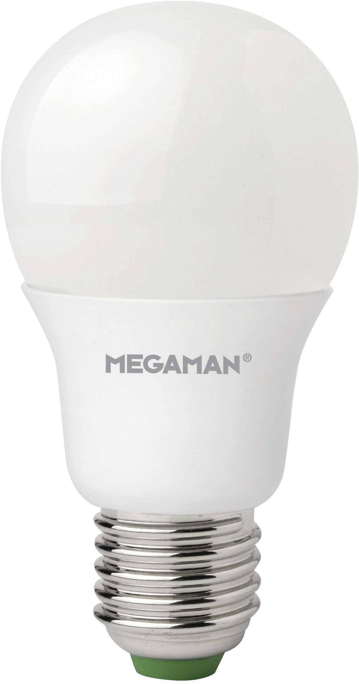 LED-Glühbirne mit E27-Sockel, Energiesparlampe von Megaman.