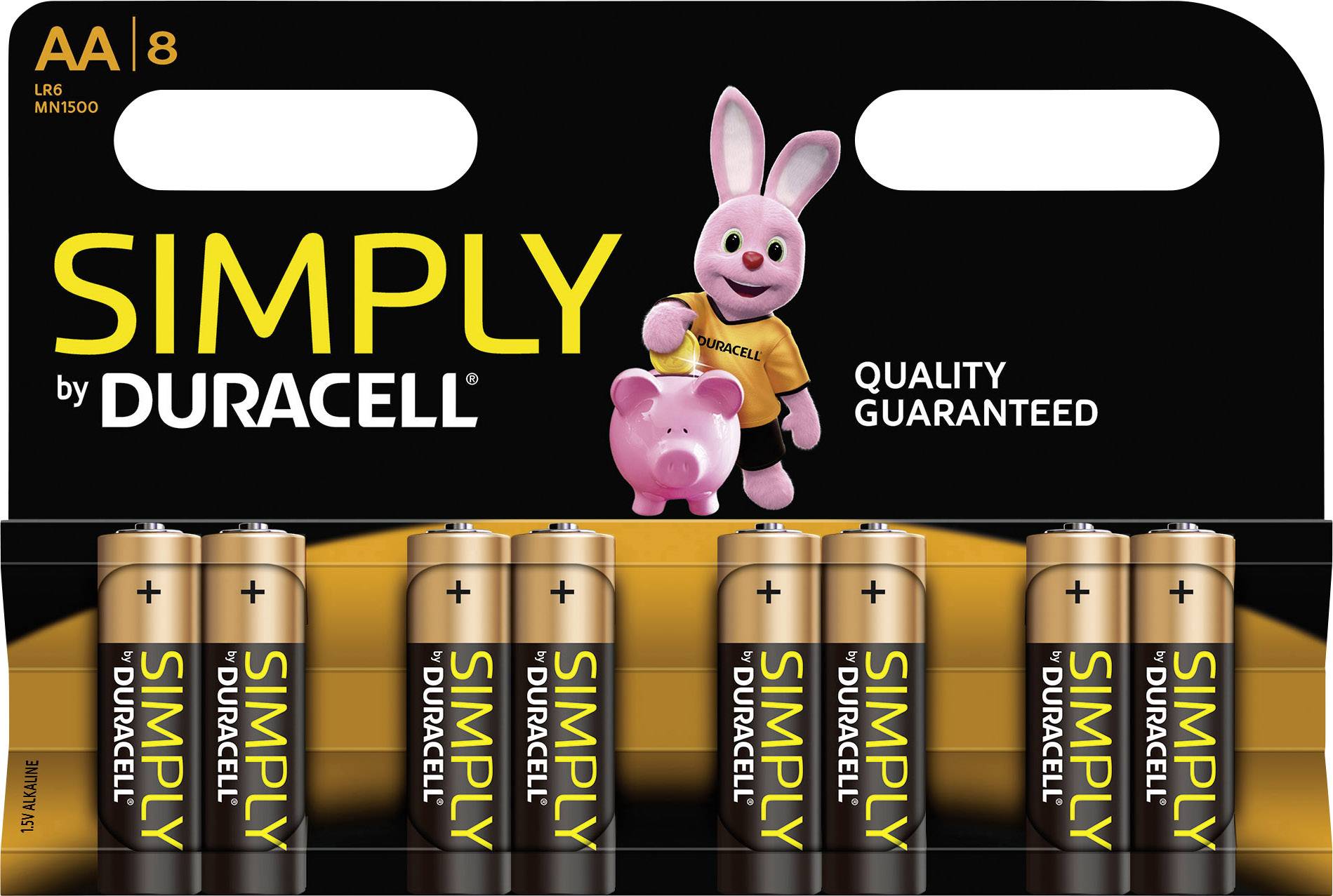 DURACELL SIMPLY ALKALINE MIGNON, 8ER
