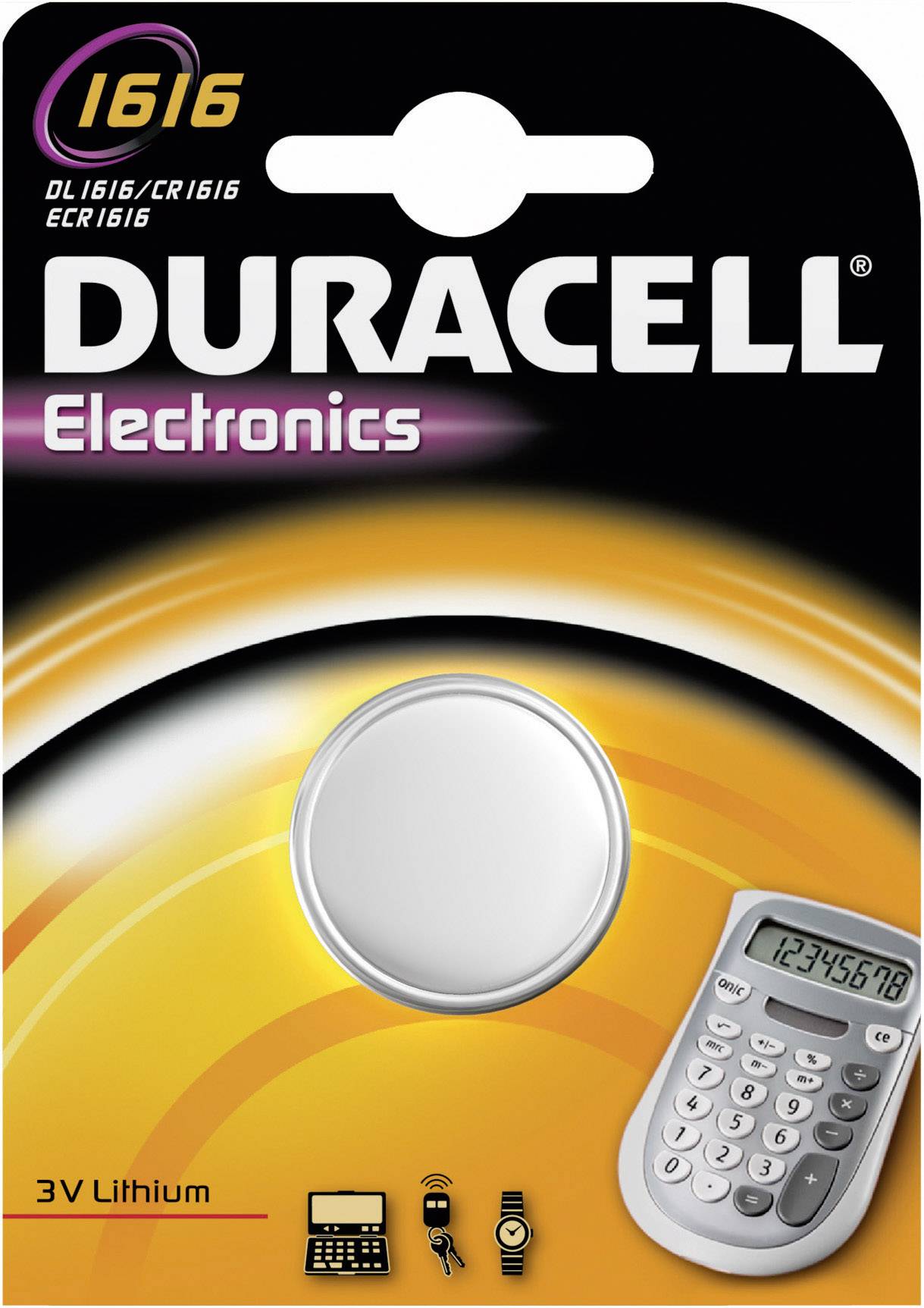 Duracell Knopfzelle CR1616 3 V 1 St. 55 mAh Lithium CR1616