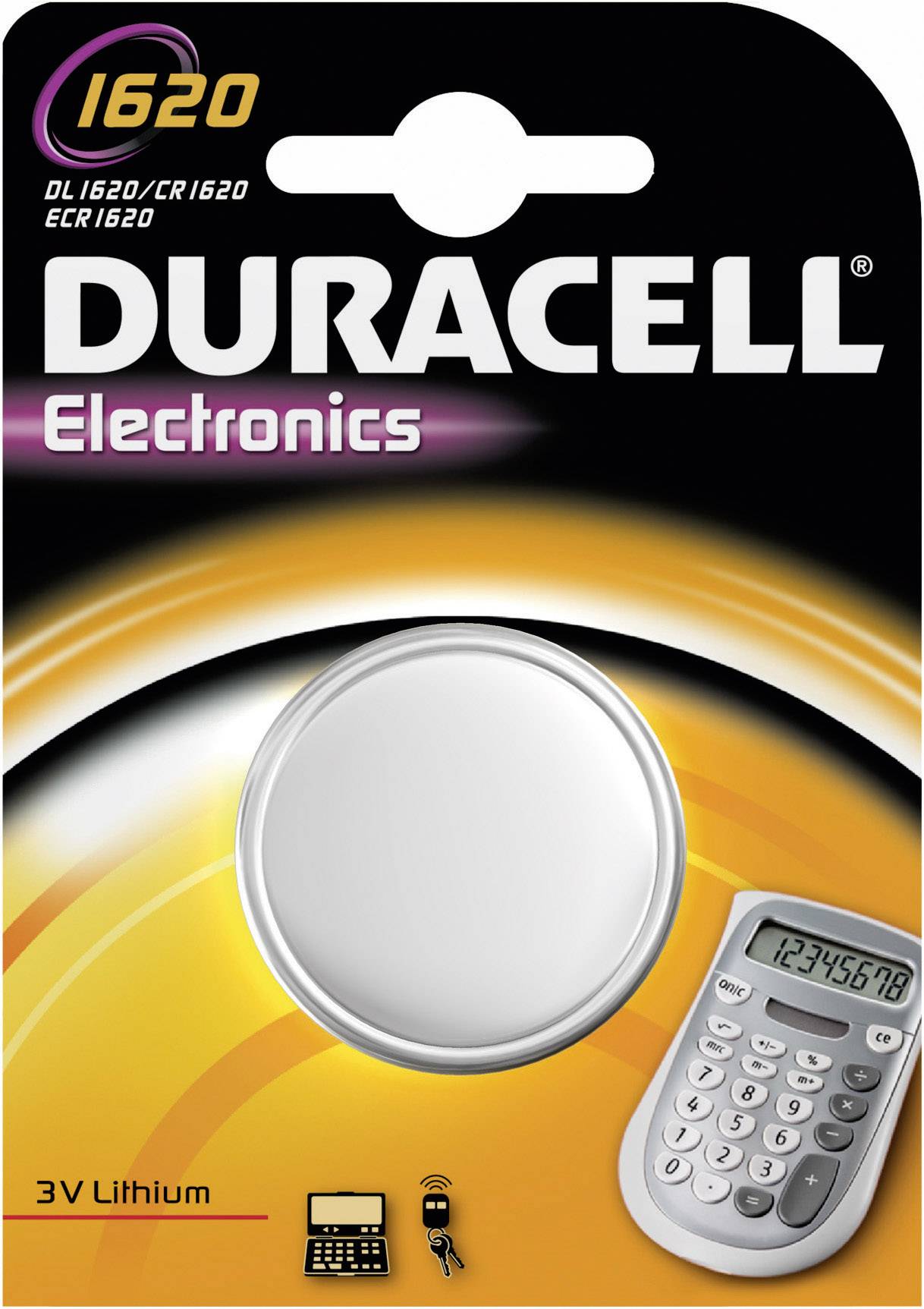 Duracell Knopfzelle CR1620 3 V 1 St. 75 mAh Lithium CR1620